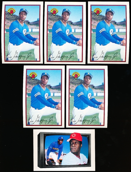 1989 Bowman Bb- #220 Ken Griffey Jr. RC, Mariners- 5 Cards