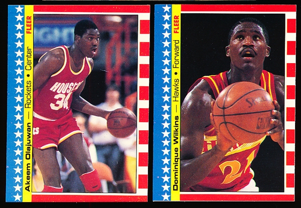 1987-88 Fleer Basketball Stickers- 2 Diff