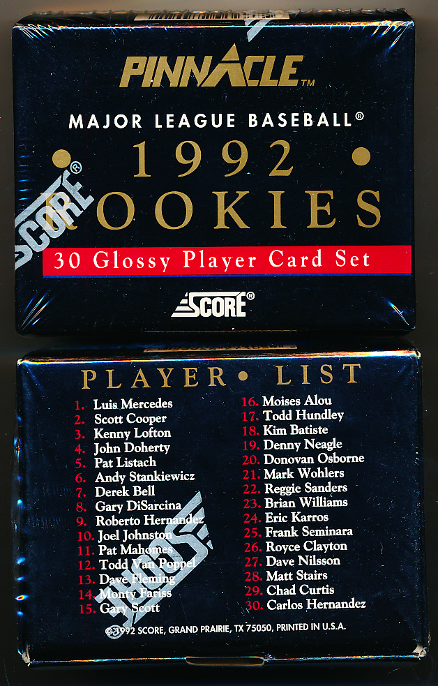 Lot Detail - 1992 Pinnacle Rookies Bb- 30 Card Glossy Rookie Set- 2 ...