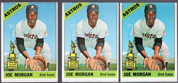 1966 Topps Bb- #195 Joe Morgan, Astros- 3 Cards