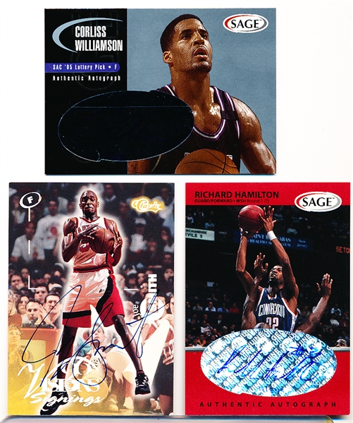 3 Diff. Certified Autographed Basketball Cards