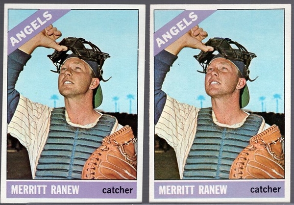 1966 Topps Bb- #62 Merritt Ranew- Both Variations- 