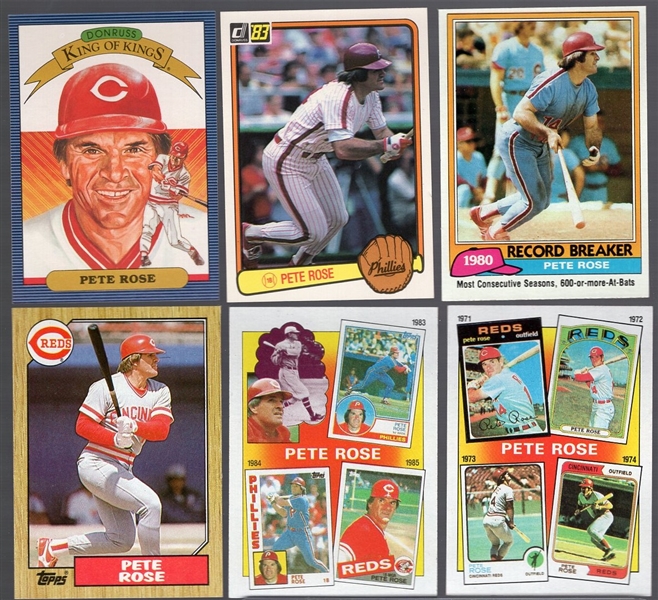 Pete Rose Baseball Card Lot- 85 Asst-1981 to 1991