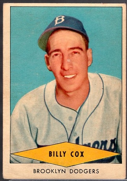 1954 Red Heart Baseball- Billy Cox, Brooklyn Dodgers