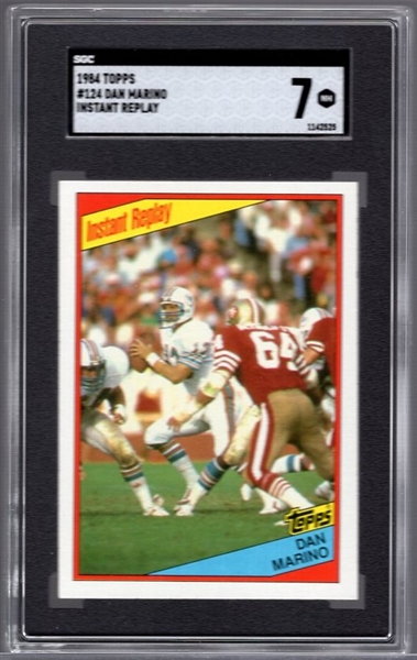 1984 Topps Football- #124 Dan Marino Instant Replay- SGC 7 (NM)