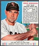 1952 Red Man Bb with Tab- AL#18 Eddie Robinson, Chicago White Sox - March expiration back.