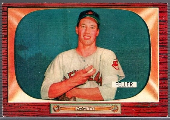1955 Bowman Bb- #134 Bob Feller, Cleveland Indians