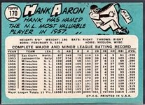 1965 Topps Baseball- #170 Hank Aaron, Braves