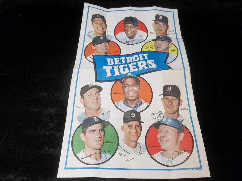 1969 Topps Baseball Team Poster- #1 Detroit Tigers