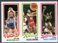 1980-81 Topps Bskbl. #162/ 174 J. Erving SL/ 139 Magic Johnson RC