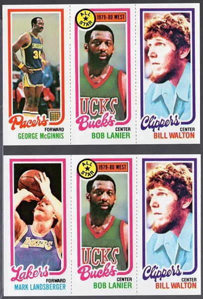 1980-81 Topps Bskbl.- 2 Diff. Bill Walton Cards