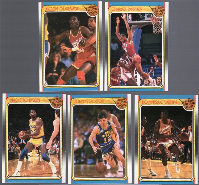 1988-89 Fleer Bskbl. “All-Star Team” Subset- 11 Asst. Cards