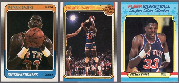 1988-89 Fleer Bskbl. Patrick Ewing- 13 Asst. Cards