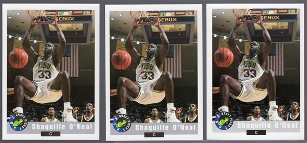 1992-93 Classic Draft Picks Bskbl. #1 Shaquille O’Neal RC- 3 Cards