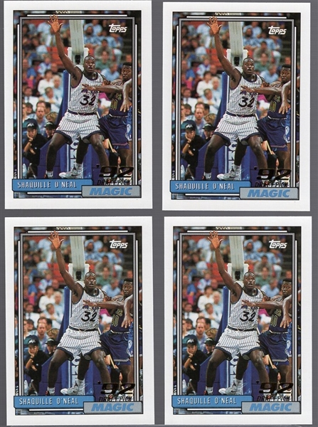 1992-93 Topps Bskbl. #362 Shaquille O’Neal RC- 4 Cards