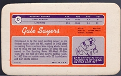 1970 Topps Ftbl. “Supers” #22 Gale Sayers, Bears