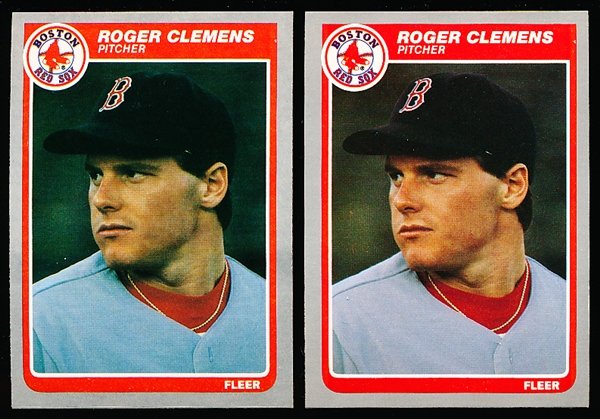 1985 Fleer Bb- #155 Roger Clemens RC, Red Sox- 2 Cards