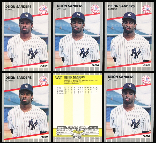 1989 Fleer Update Bb- #U-53 Deion $anders RC, Yankees- 75 Cards