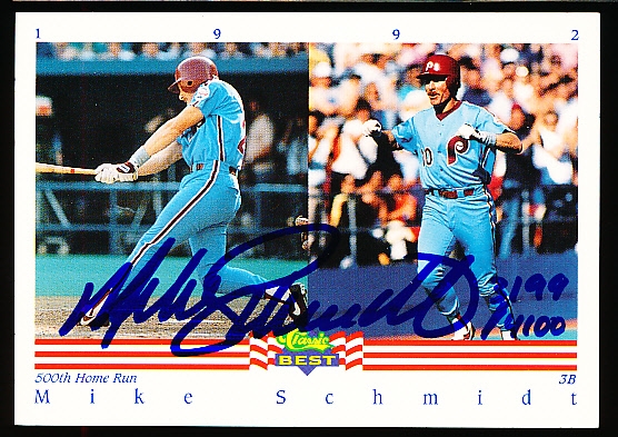 1992 Classic Best Minor League Bb- “Autographs”- Mike Schmidt- #3199/4100