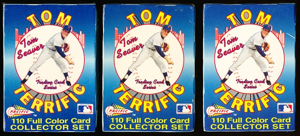 1992 Pacific “Tom Terrific” Tom Seaver Bsbl. Set- 3 Complete Factory Sets of 110 Cards