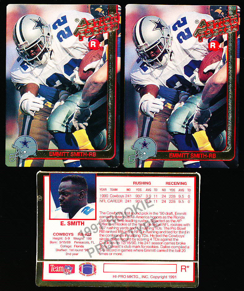 Lot Detail - 1991 Action Packed Ftbl.- Emmitt Smith RC Prototype Cards ...