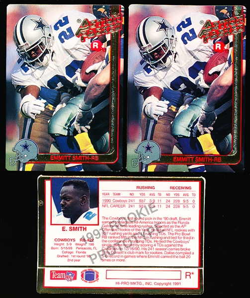 1991 Action Packed Ftbl.- Emmitt Smith RC Prototype Cards- 3 Cards