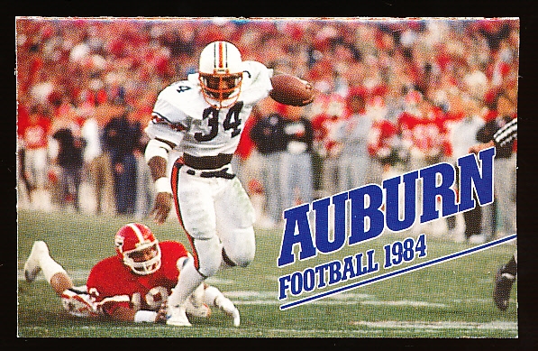 1984 Auburn University NCAA Ftbl. Schedule- Bo Jackson Featured