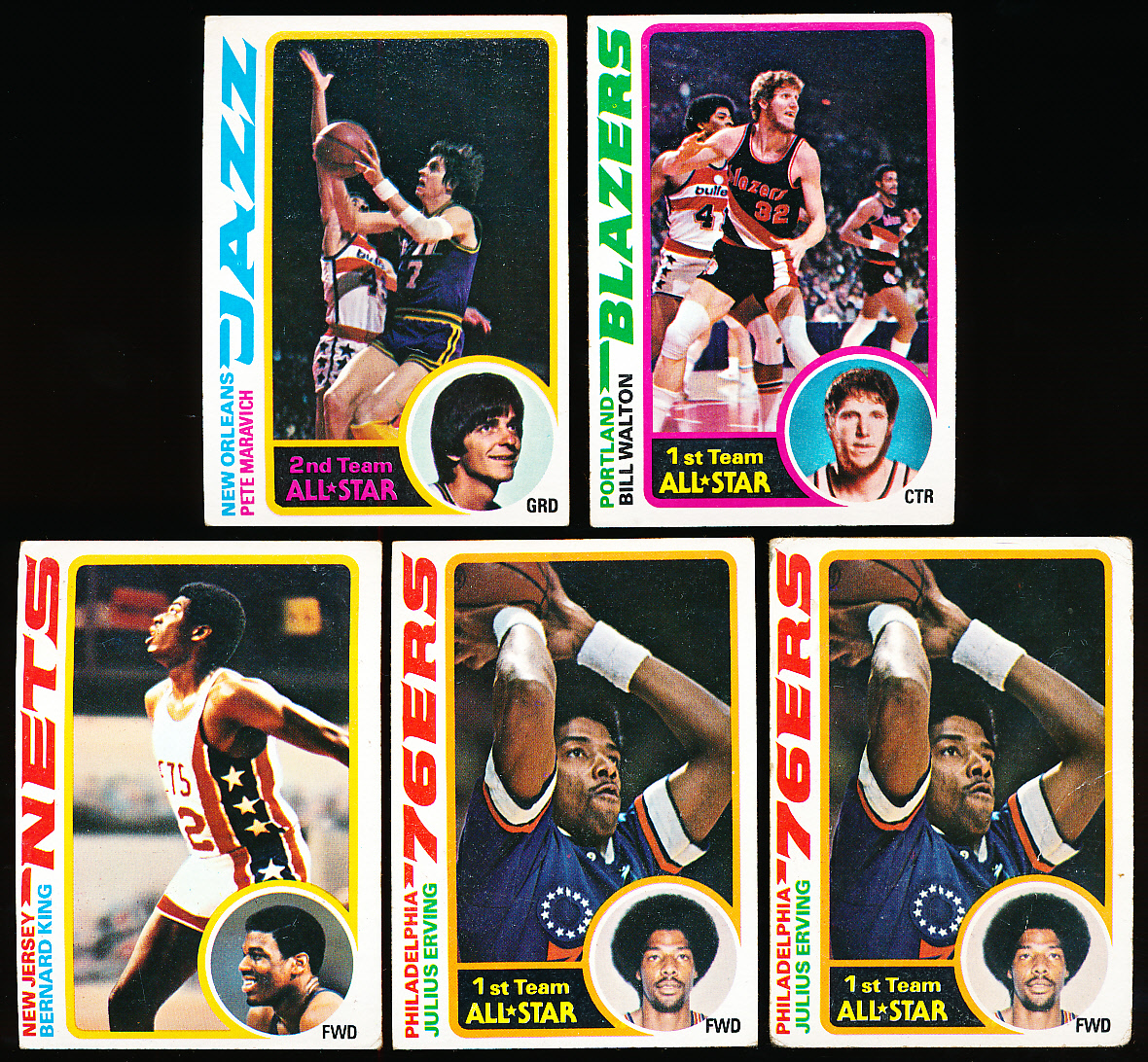 Lot Detail - 1978-79 Topps Bskbl.- 5 Asst. Cards