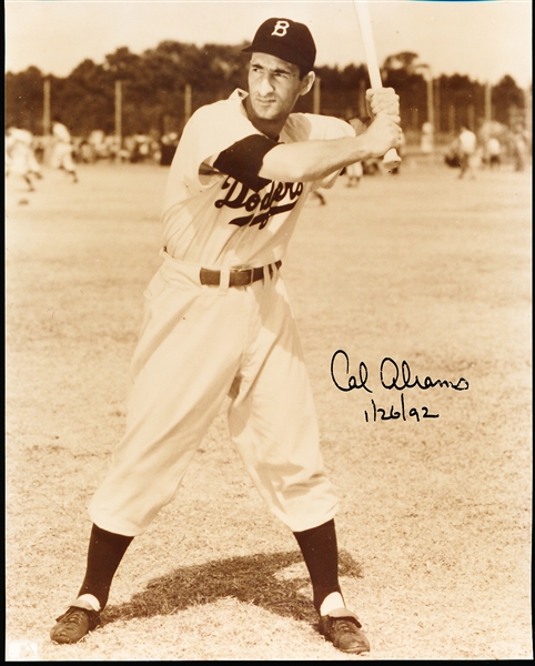 Autographed Cal Abrams Brooklyn Dodgers MLB B/W 8” x 10” Photo