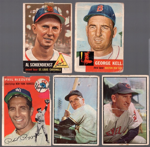 Five Vintage Hall of Fame Baseball Cards