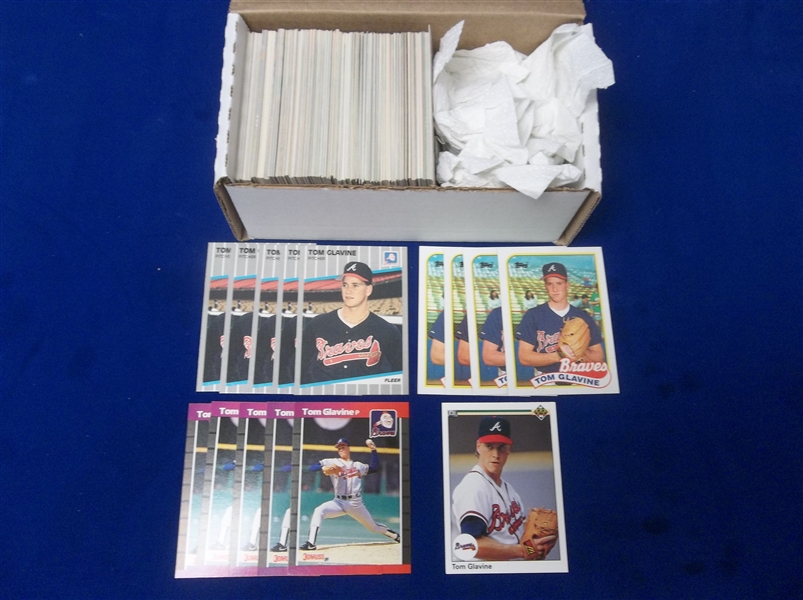 Tom Glavine Card Lot- 200 Asst Cards-1989 thru 1993