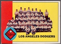 1963 Topps Bb- #337 Los Angeles Dodgers Team