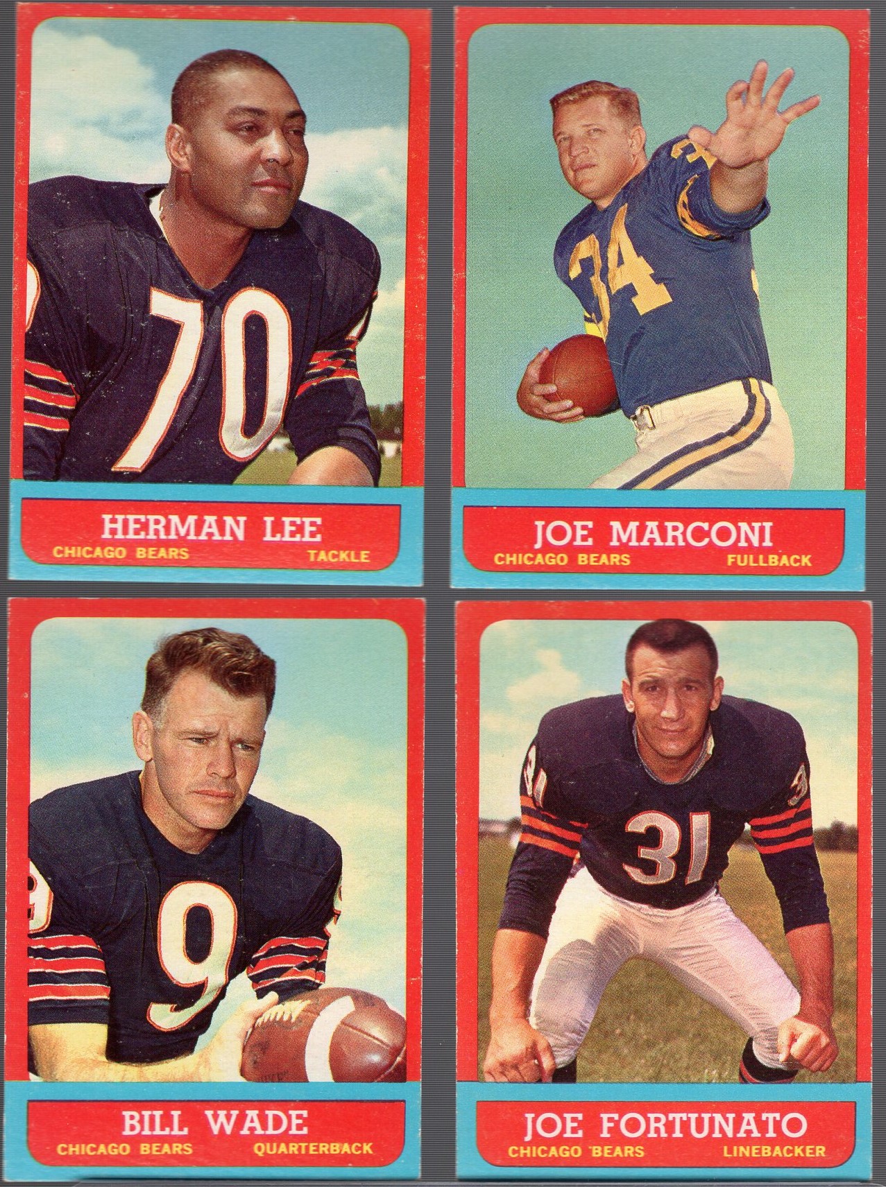 Lot Detail - 1963 Topps Fb- Chicago Bears- 8 Diff