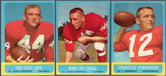 1963 Topps Fb- St. Louis Cardinals- 10 Diff