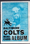 1969 Topps Fb- Baltimore Colts- Mini Card Album