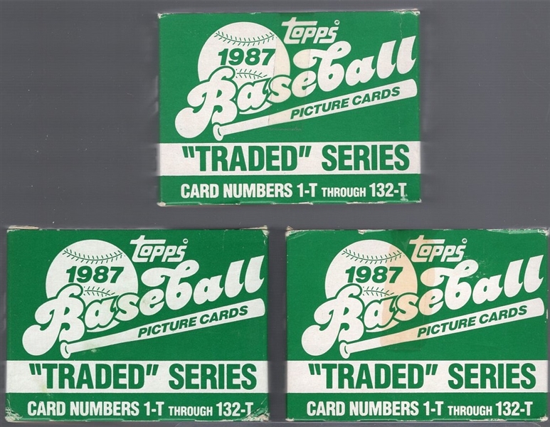 1987 Topps Baseball Traded Sets- 3 Factory Sets