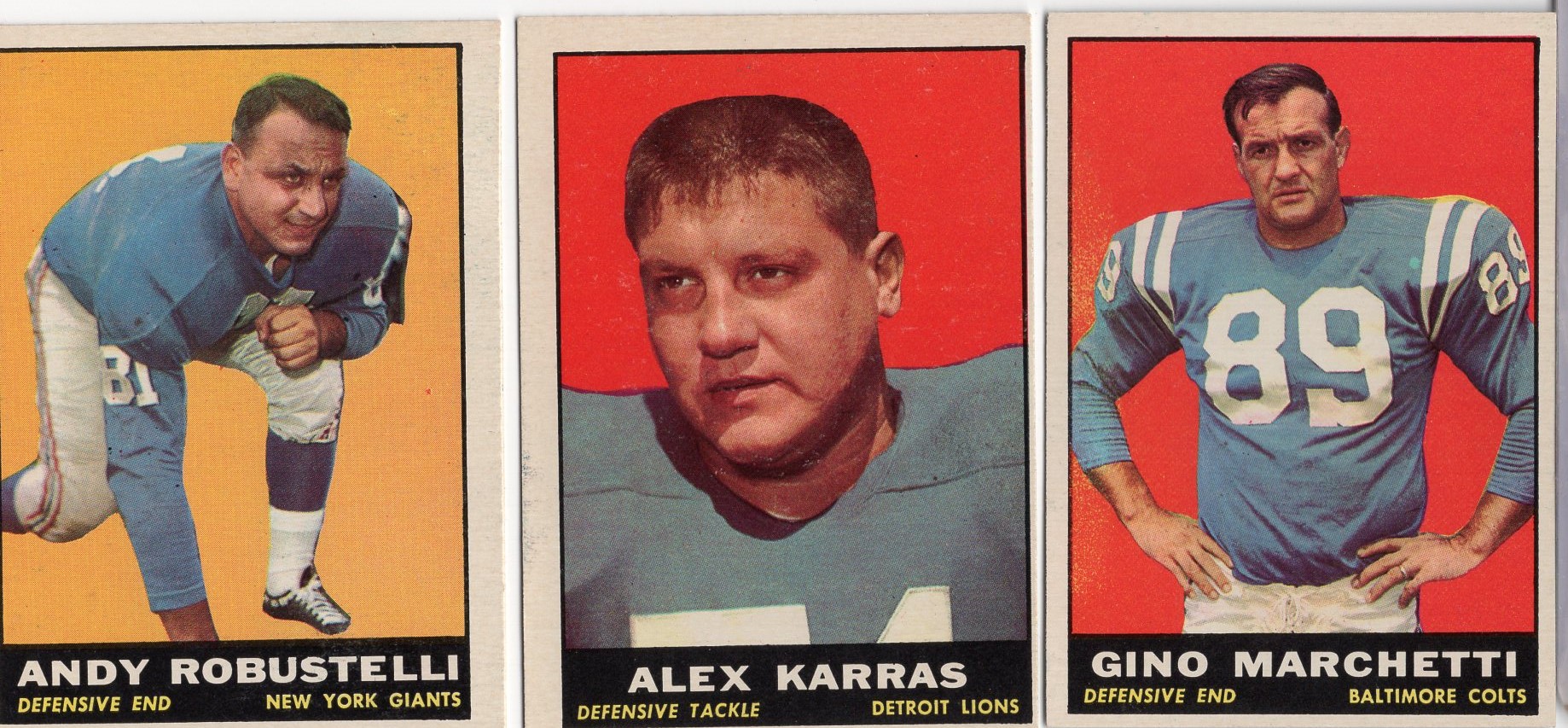 Lot Detail - 1961 Topps Fb- 3 Cards