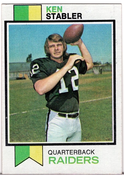 1973 Topps Football- #487 Ken Stabler, Raiders