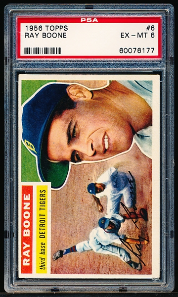 1956 Topps Baseball- #6 Ray Boone, Tigers- PSA Ex-Mt 6