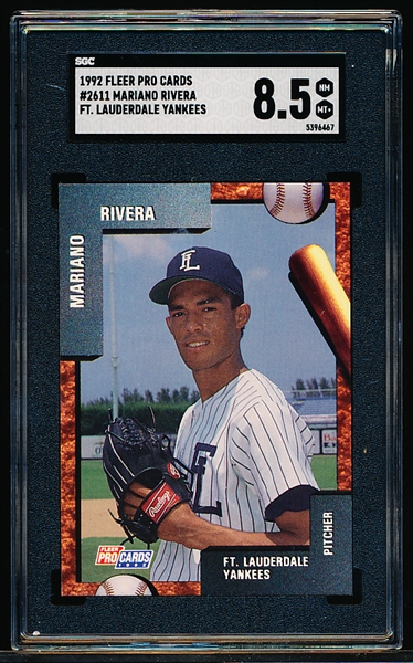 1992 Fleer Pro Cards Minor League Bb- #2611 Mariano Rivera- SGC 8.5 (Nm-Mt +)