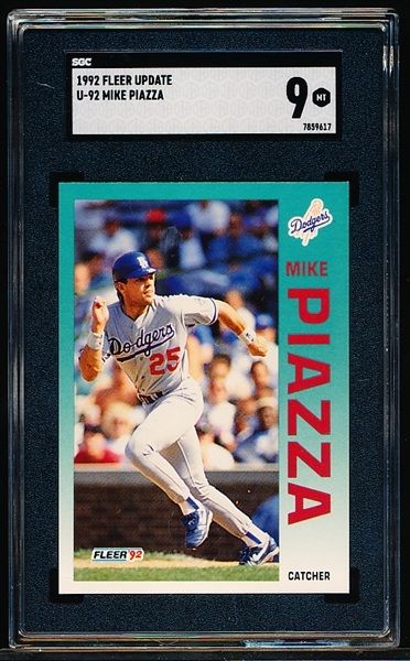 1992 Fleer Baseball Update- #U92 Mile Piazza- SGC 9 (MT)