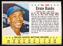 1963 Post Cereal Bb- #169 Ernie Banks, Cubs