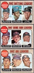 1968 Topps Bb- 9 Leader Cards- Yaz Triple Crown