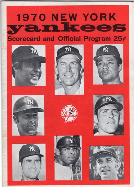 1970 New York Yankees Baseball Program vs. Cleveland