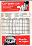 1970 New York Yankees Baseball Program vs. Cleveland