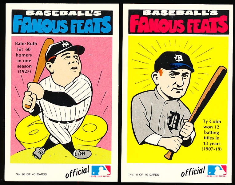 1972 Fleer/Laughlin- “Baseball’s Famous Feats” Set of 40