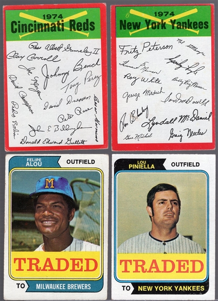 1974 Topps Bb- 60 Asst- Traded Cards and Red Team Checklists