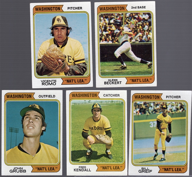 1974 Topps Bb- Wash NL- 9 Cards