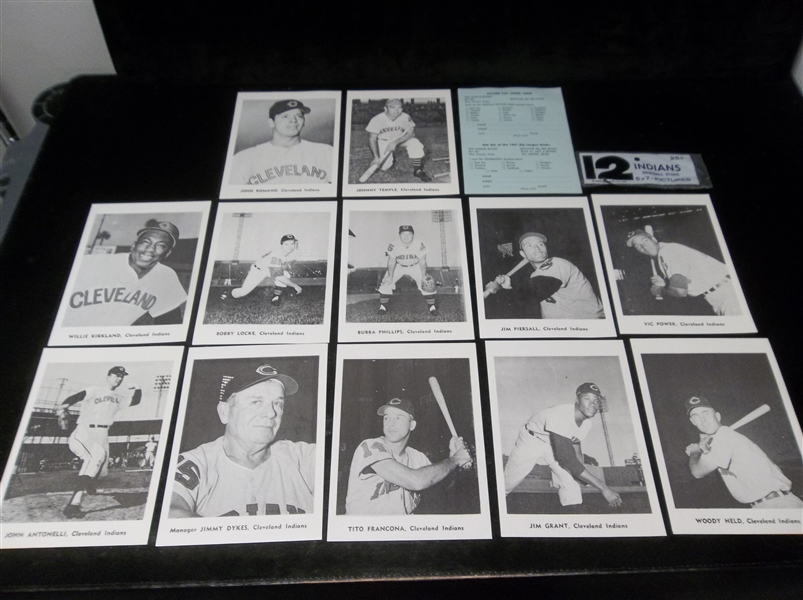 1961 Jay Photos Cleveland Indians Picture Pak of 12