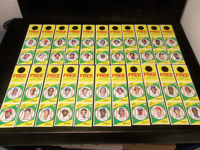 1981 Squirt Baseball 2-Card Perforated Panel Complete Set of 22 Panels